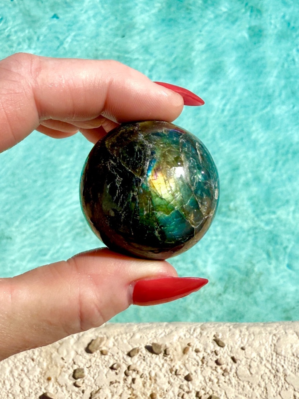 Madagascar Flashy Labradorite Crystal Sphere